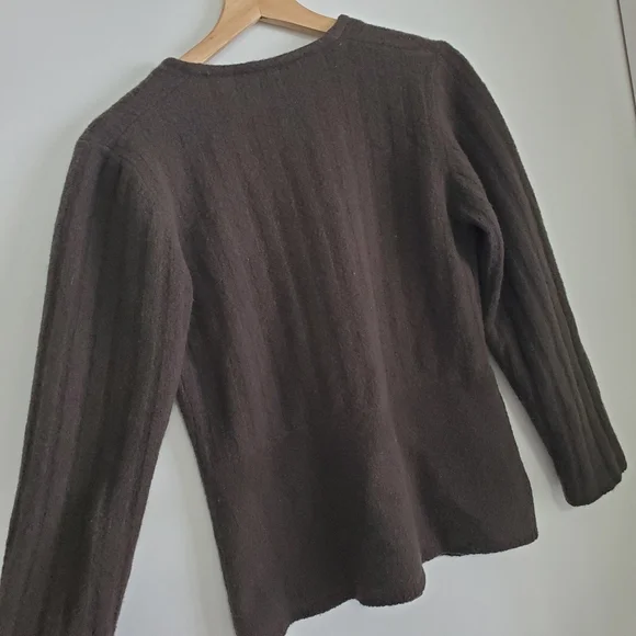 Vintage Small Sweater Tristan And Iseut Wool Cardigan Forest Green V-neck Button - Picture 10 of 16